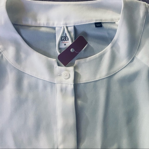 NWTS Cabi White Tuxedo Button Down Shirt Medium - Picture 4 of 12